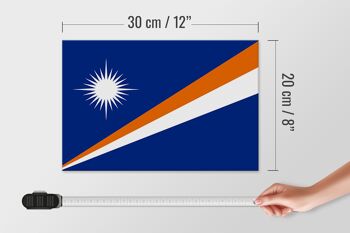 Panneau en bois drapeau Îles Marshall 30x20cm Îles Marshall 4