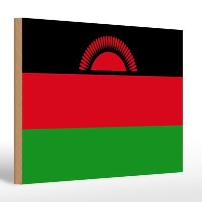 Holzschild Flagge Malawis 30x20cm Flag of Malawi