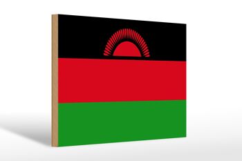 Panneau en bois drapeau du Malawi 30x20cm Drapeau du Malawi 1