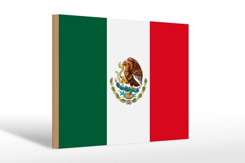 Holzschild Flagge Mexikos 30x20cm Flag of Mexico