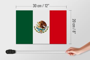 Panneau en bois drapeau du Mexique 30x20cm Drapeau du Mexique 4