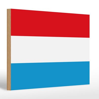 Cartello in legno bandiera del Lussemburgo 30x20 cm Bandiera del Lussemburgo