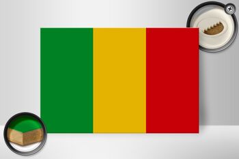 Panneau en bois drapeau du Mali 30x20cm Drapeau du Mali 2