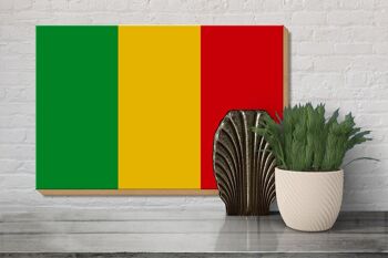 Panneau en bois drapeau du Mali 30x20cm Drapeau du Mali 3