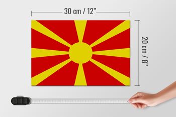 Panneau en bois drapeau de la Macédoine 30x20cm Drapeau de la Macédoine 4