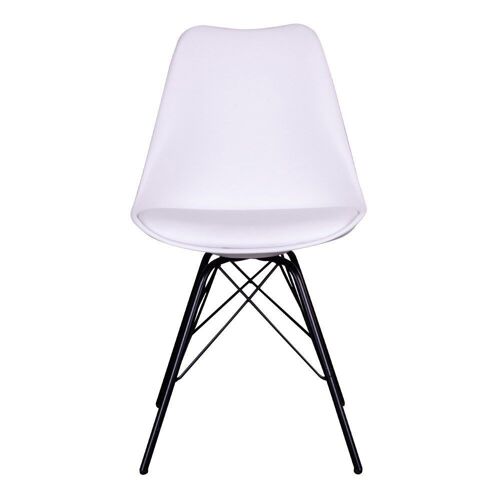 Oslo Dining Chair - Chair in white with black legs
