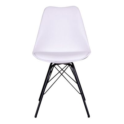 Silla de comedor Oslo - Silla en blanco con patas negras