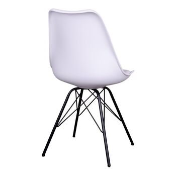 Oslo Dining Chair - Chaise en blanc avec pieds noirs 3