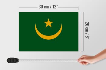 Panneau en bois drapeau de la Mauritanie 30x20cm Drapeau de la Mauritanie 4