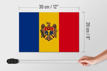 Panneau en bois drapeau Moldavie 30x20cm Drapeau de Moldavie 4