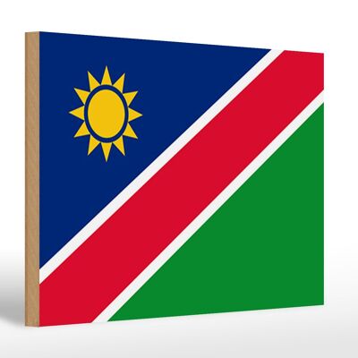 Panneau en bois drapeau de la Namibie 30x20cm Drapeau de la Namibie