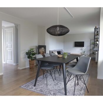 Oslo Dining Chair - Chaise en gris avec pieds noirs 2