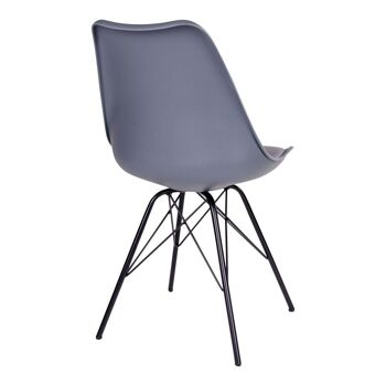 Oslo Dining Chair - Chaise en gris avec pieds noirs 5