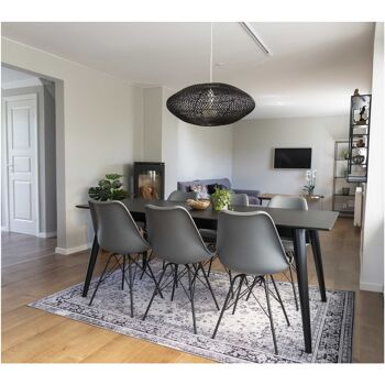 Oslo Dining Chair - Chaise en gris avec pieds noirs 8