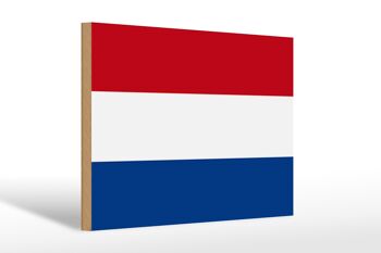 Panneau en bois drapeau Pays-Bas 30x20cm Drapeau des Pays-Bas 1