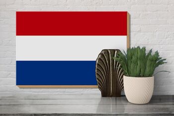 Panneau en bois drapeau Pays-Bas 30x20cm Drapeau des Pays-Bas 3