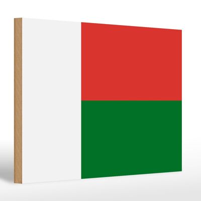Holzschild Flagge Madagaskars 30x20cm Flag of Madagascar