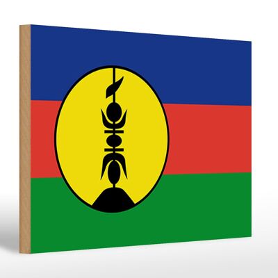 Holzschild Flagge Neukaledonien 30x20cm Flag New Caledonia