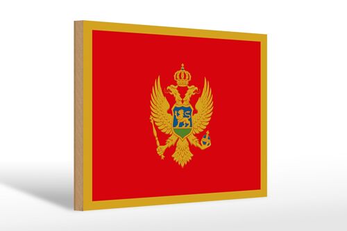 Holzschild Flagge Montenegros 30x20cm Flag of Montenegro