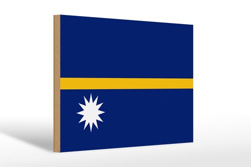 Holzschild Flagge Naurus 30x20cm Flag of Nauru