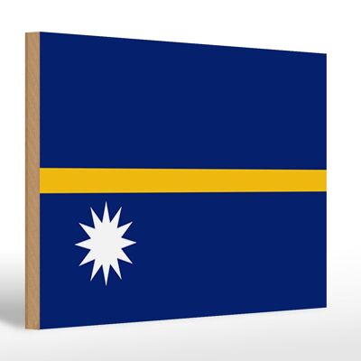 Letrero de madera bandera Nauru 30x20cm Bandera de Nauru