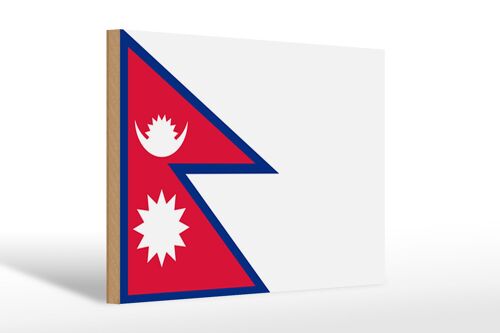 Holzschild Flagge Nepals 30x20cm Flag of Nepal