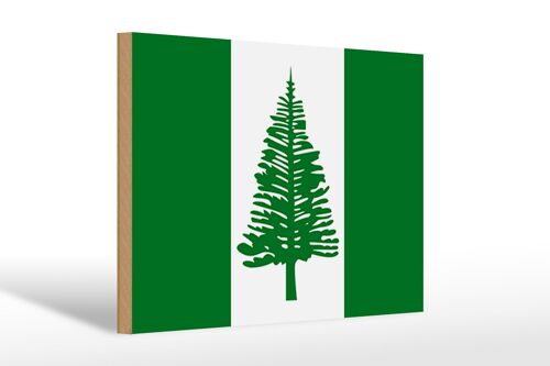 Holzschild Flagge Norfolkinsel 30x20cm Flag Norfolk Island