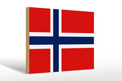 Holzschild Flagge Norwegens 30x20cm Flag of Norway