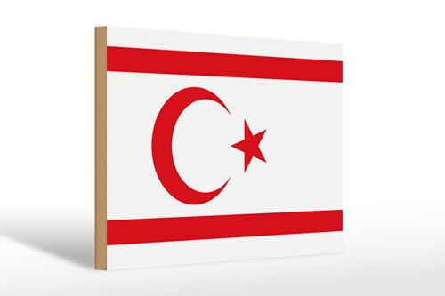 Holzschild Flagge Nordzypern 30x20cm Flag Northern Cyprus