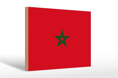 Holzschild Flagge Marokkos 30x20cm Flag of Morocco