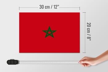 Panneau en bois drapeau du Maroc 30x20cm Drapeau du Maroc 4