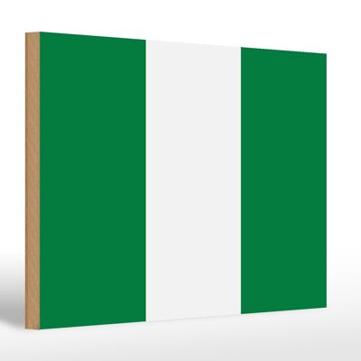 Letrero de madera Bandera de Nigeria 30x20cm Bandera de Nigeria