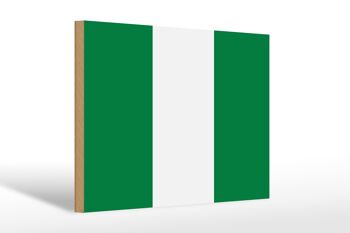 Panneau en bois drapeau du Nigeria 30x20cm Drapeau du Nigeria 1