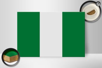 Panneau en bois drapeau du Nigeria 30x20cm Drapeau du Nigeria 2