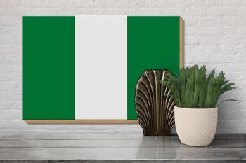 Panneau en bois drapeau du Nigeria 30x20cm Drapeau du Nigeria 3