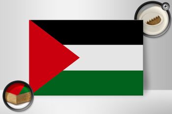 Panneau en bois drapeau de la Palestine 30x20cm Drapeau de la Palestine 2