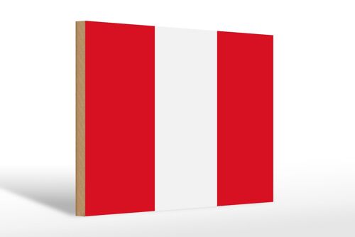 Holzschild Flagge Perus 30x20cm Flag of Peru