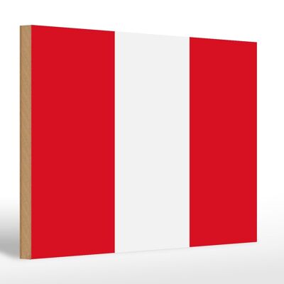 Holzschild Flagge Perus 30x20cm Flag of Peru