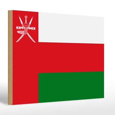 Cartello in legno bandiera dell'Oman 30x20 cm Bandiera dell'Oman