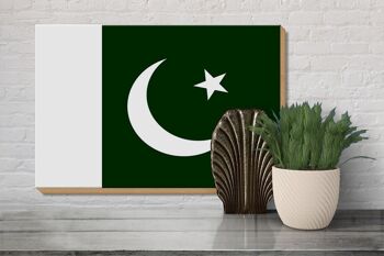 Panneau en bois drapeau du Pakistan 30x20cm Drapeau du Pakistan 3