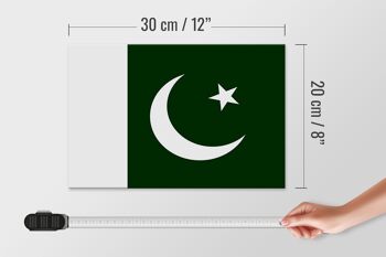 Panneau en bois drapeau du Pakistan 30x20cm Drapeau du Pakistan 4