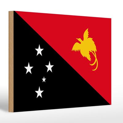 Letrero de madera bandera Papúa Nueva Guinea 30x20cm Papúa Nueva Guinea