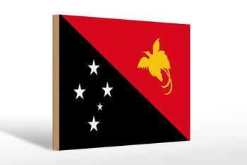 Panneau en bois drapeau Papouasie-Nouvelle-Guinée 30x20cm Papouasie-Nouvelle-Guinée 1