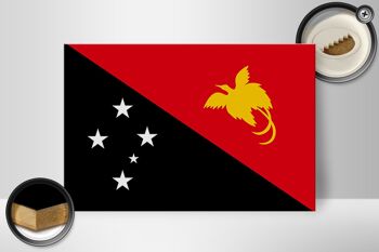 Panneau en bois drapeau Papouasie-Nouvelle-Guinée 30x20cm Papouasie-Nouvelle-Guinée 2