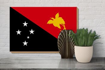 Panneau en bois drapeau Papouasie-Nouvelle-Guinée 30x20cm Papouasie-Nouvelle-Guinée 3