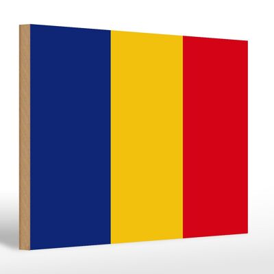 Letrero de madera bandera de Rumania 30x20cm Bandera de Rumania