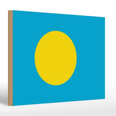 Holzschild Flagge Palaus 30x20cm Flag of Palau