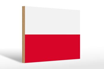 Panneau en bois drapeau de la Pologne 30x20cm Drapeau de la Pologne 1