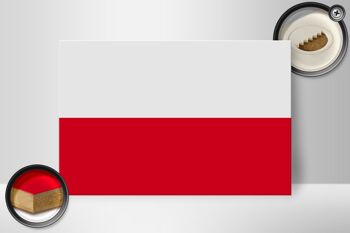 Panneau en bois drapeau de la Pologne 30x20cm Drapeau de la Pologne 2