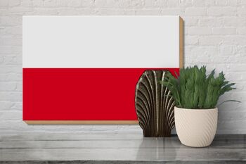 Panneau en bois drapeau de la Pologne 30x20cm Drapeau de la Pologne 3